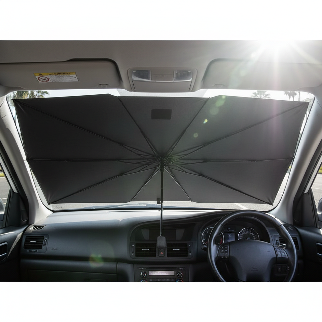 Universal Car Windshield Sunshade Umbrella – Foldable UV Protection & Heat Insulator