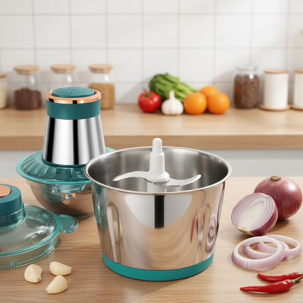 Powerful Stainless Steel Food Chopper - Effortless Meal Prep