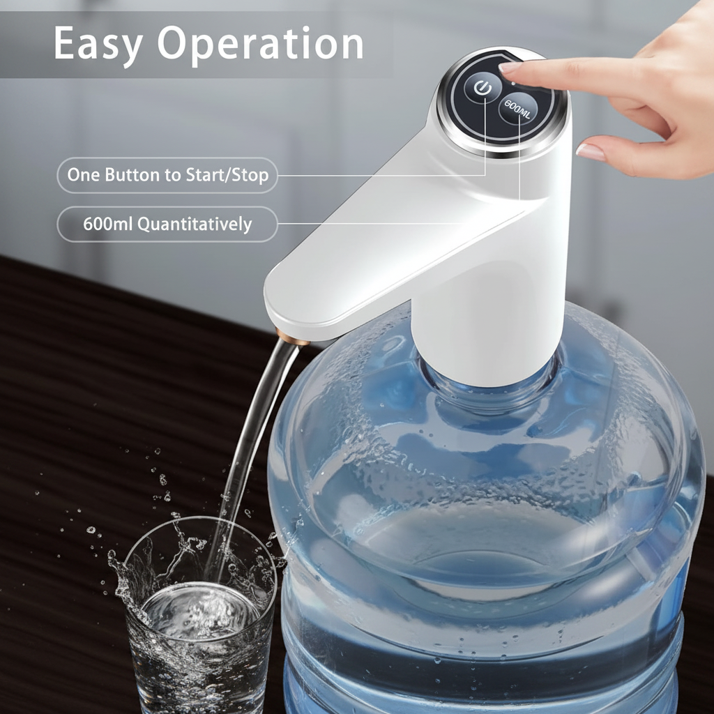 Smart Electric Water Dispenser – USB Rechargeable Automatic 5 Gallon Bottle Pump