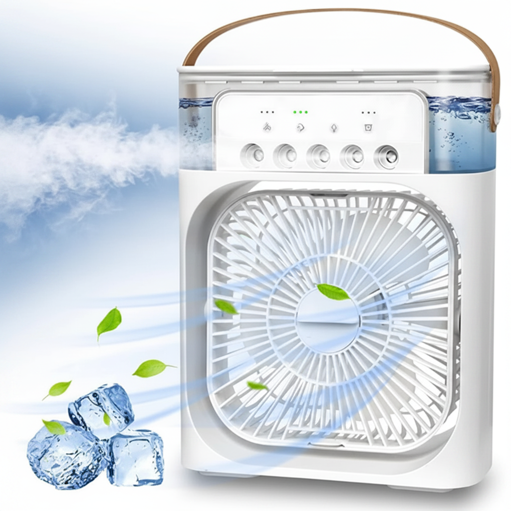 Portable Air Cooler Fan – 3-in-1 Mist Humidifier & Desktop Cooling Fan