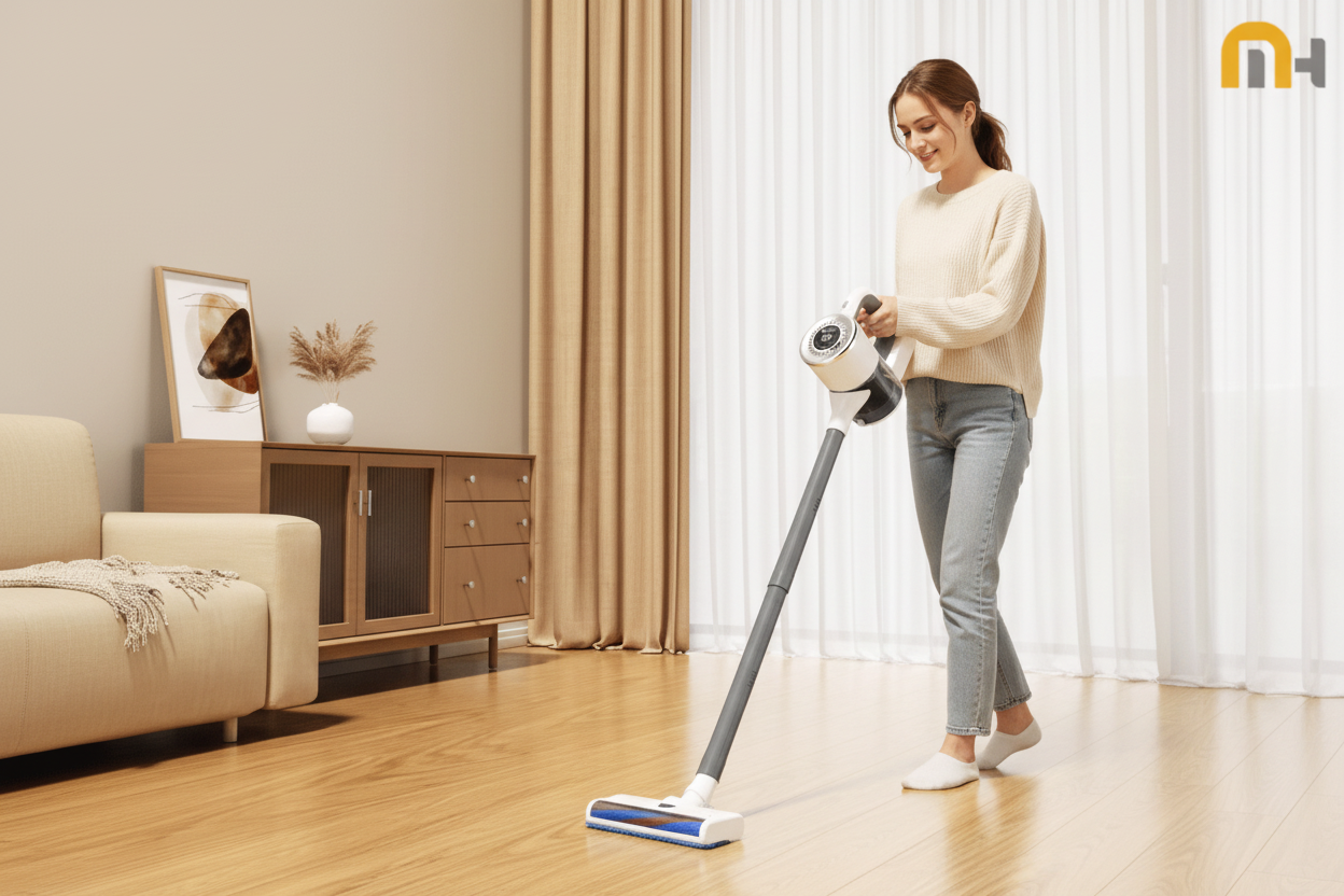 Denx Cordless Stick Vacuum - 2-in-1 Suction & Tow for Deep Home Cleaning