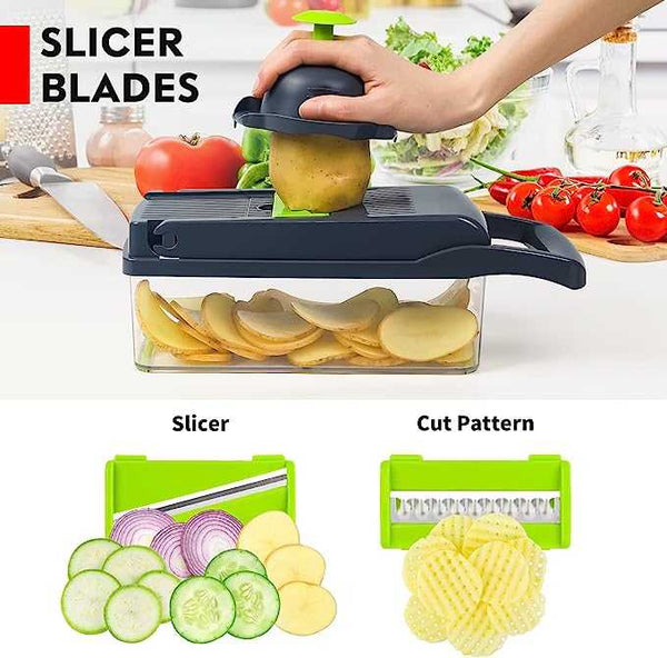 14-in-1 Multifunctional Vegetable Chopper, Slicer, and Dicer Set